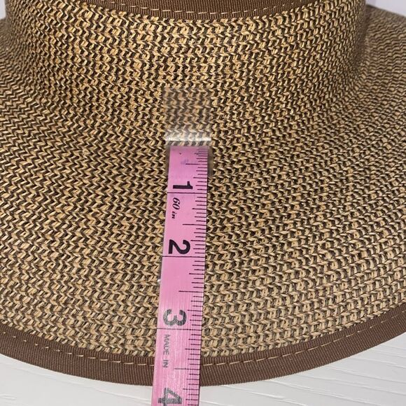 Scala Women's Packable Paper Braid Visor Brown Natural One Size - Picture 9 of 12